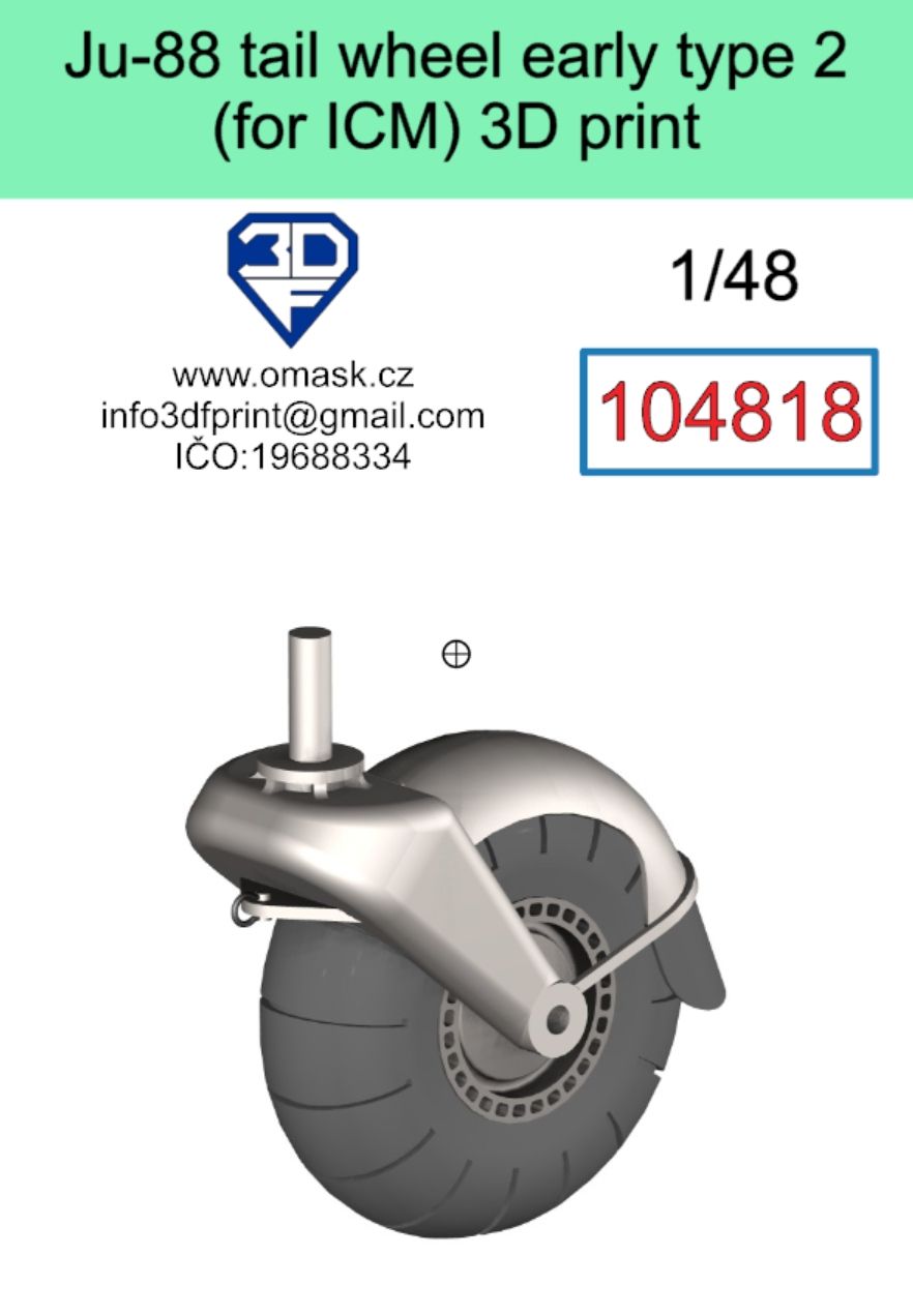 1:48 Ju-88 tail wheel early type 2 3D print (for ICM)