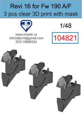 1:48 Revi 16 for Fw 190 A/F clear 3D print (3 pcs)