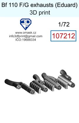 1:72 Bf 110 F/G exhaust (Eduard) 3D print