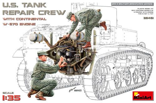 1:35 U.S. TANK REPAIR CREW WITH CONTINENTAL W-670 ENGINE
