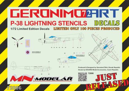 1:72 P-38 Lighting stencils