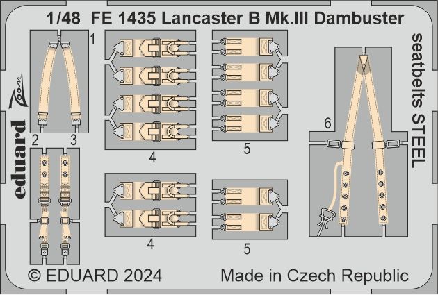 1:48 Avro Lancaster B Mk.III Dambuster seatbelts STEEL