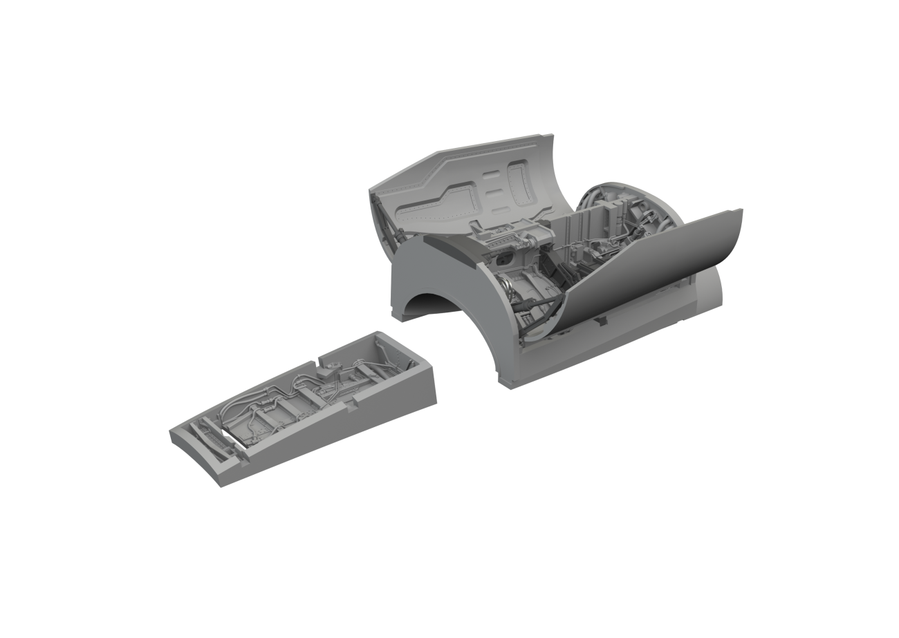 1:48 F-16C wheel bays early 3D-Printed