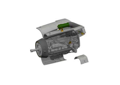 1:72 Bf-109G-2 /Bf-109G-4 engine 3D-Printed