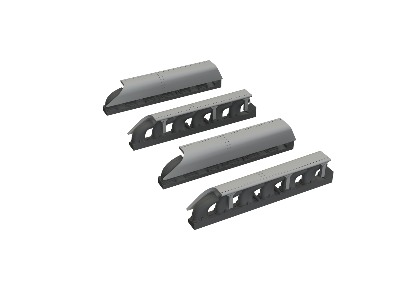 1:72 Me-410A-1/U-2 exhaust stacks 3D-Printed