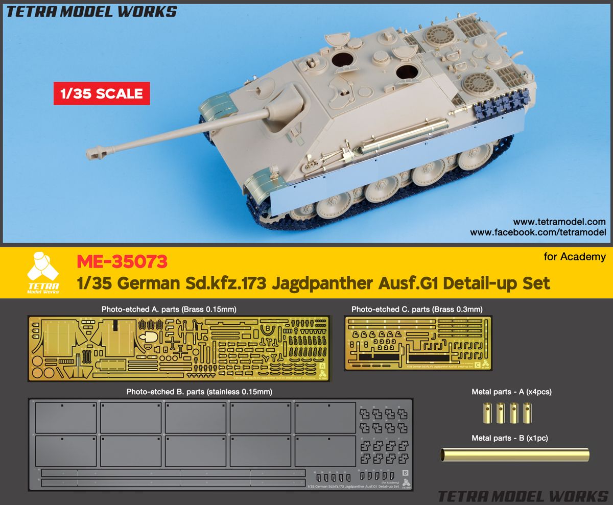 1:35 35 German Sd.kfz.173 Jagdpanther Ausf.G1 Detail-up Set (for Academy)