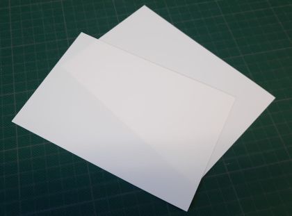 White polystyrene board 0,5 mm (105x148 mm) 2 pcs