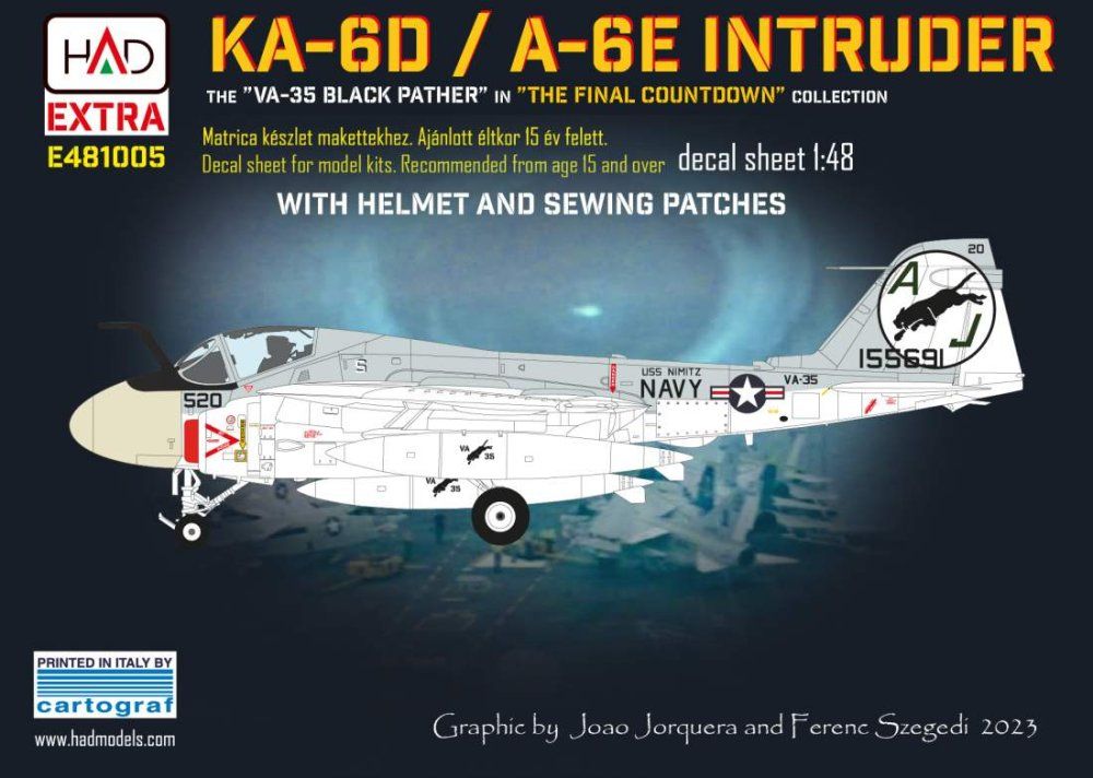 1:48 Decal KA-6D/A-6E Intruder w/ helmet&sewing p.