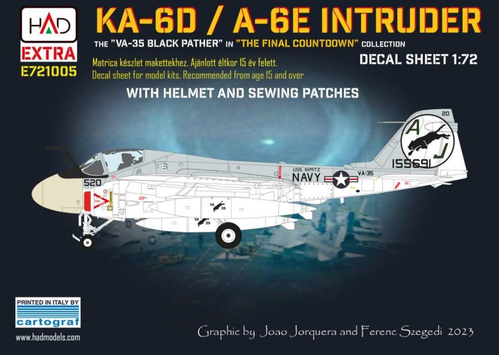 1:72 Decal KA-6D/A-6E Intruder w/ helmet&sewing p.