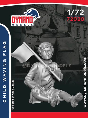 1:72 Child Waving Flag