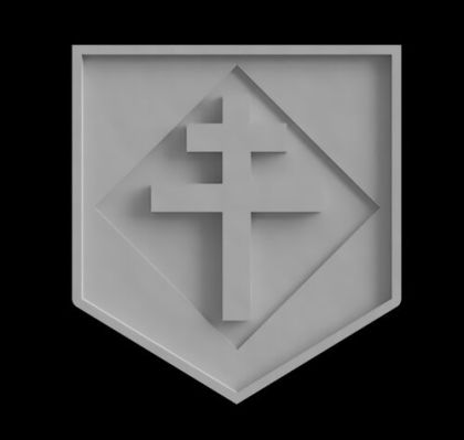 Croix Lorraine Plaque 25mm