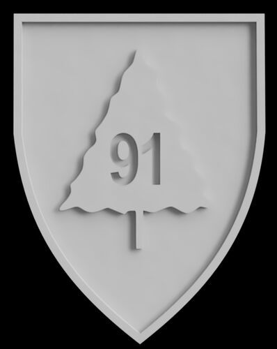 US 91st Infantry Division Plaque 25mm
