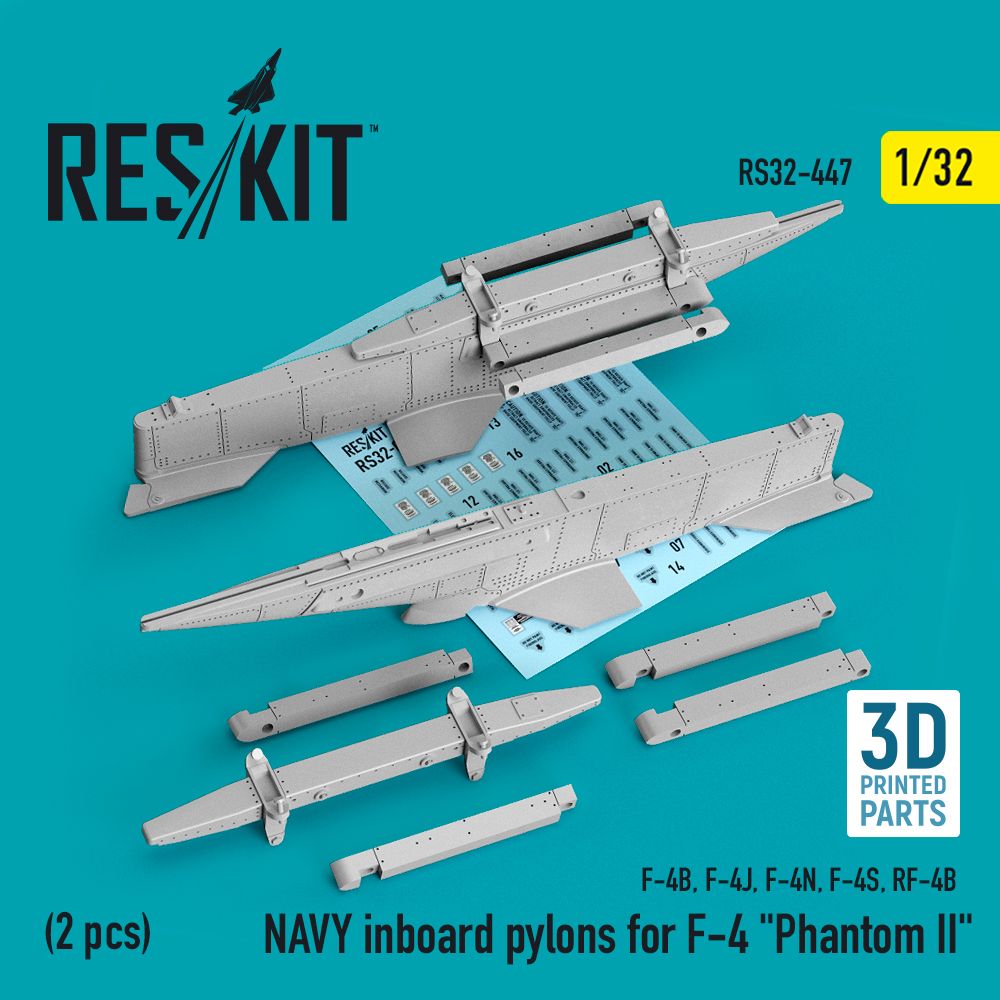 1:32 NAVY inboard pylons for McDonnell F-4 Phantom (2 pcs) (F-4B, F-4J, F-4N, F-4S, RF-4B)