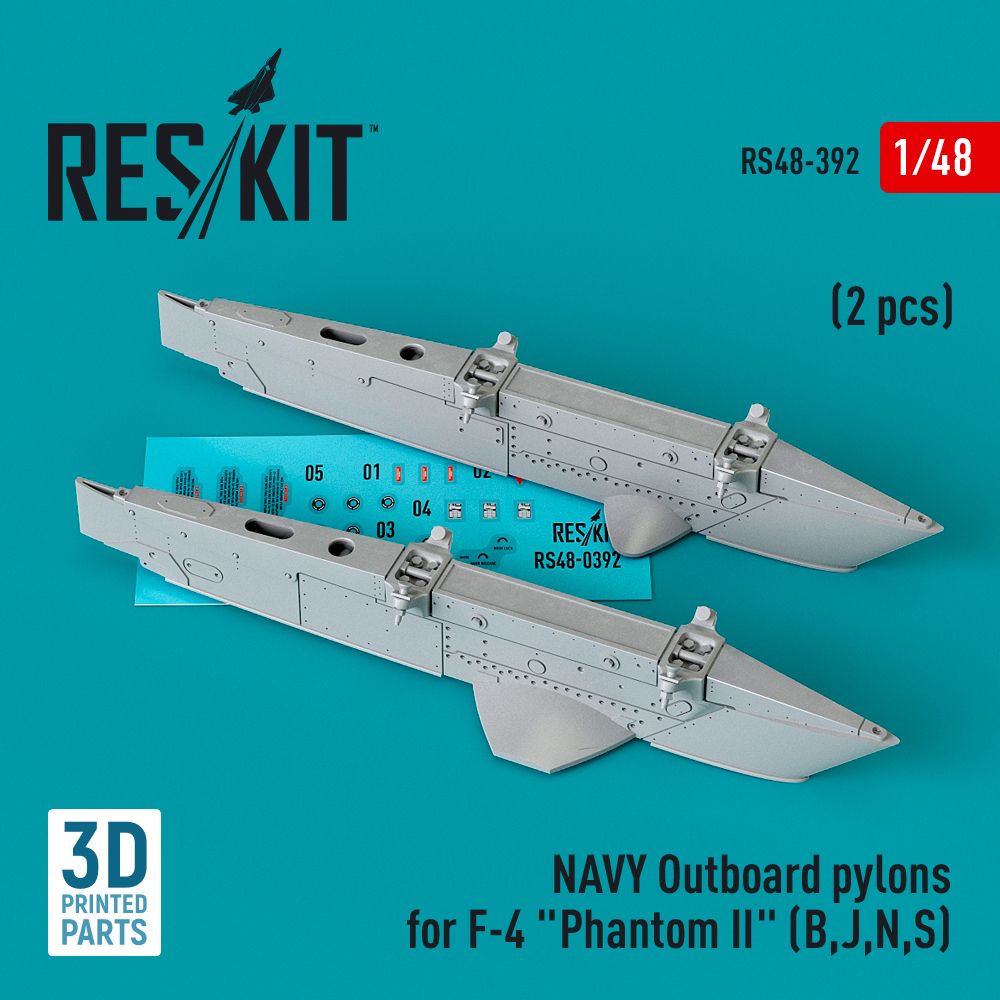 1:48 NAVY Outboard pylons for McDonnell F-4 Phantom II (F-4B, F-4J, F-4N, F-4S) (2 pcs)
