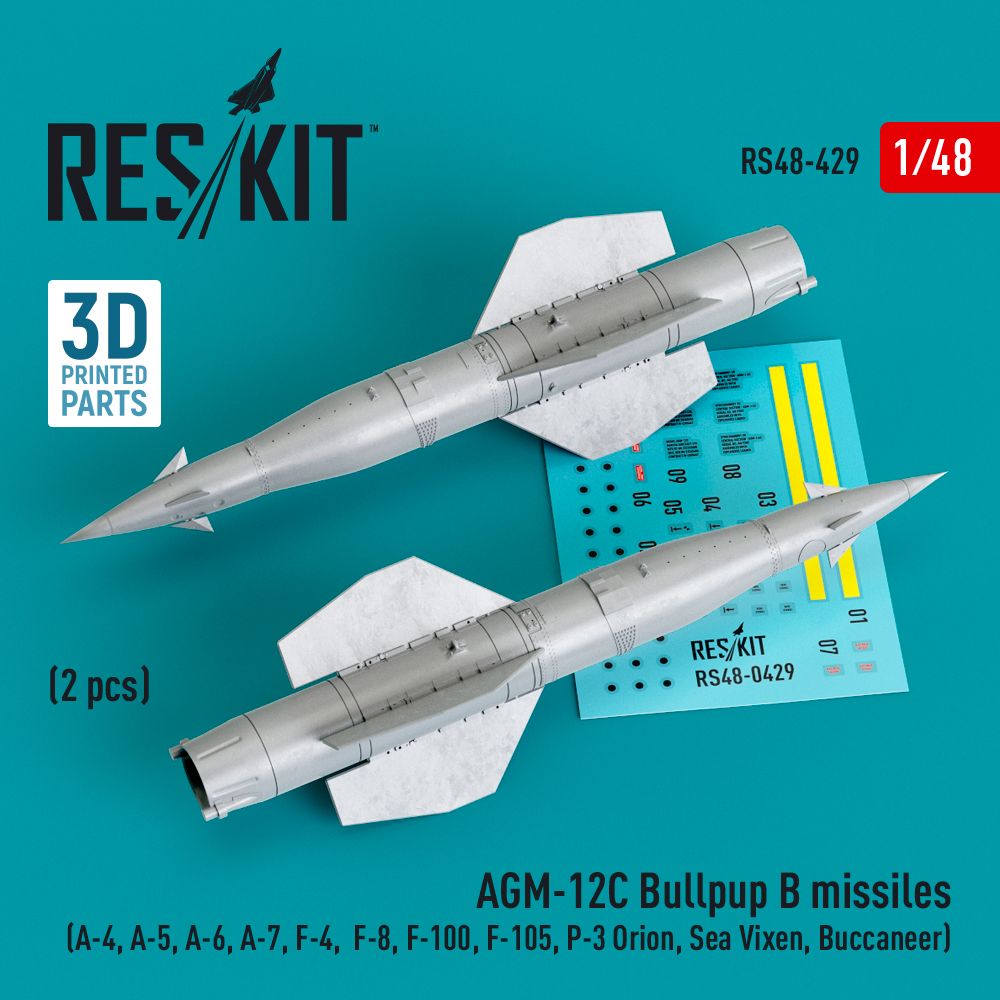 1:48 AGM-12C Bullpup B missiles (2 pcs) (A-4, A-5, Grumman A-6, A-7, F-4, F-8, F-100, F-105, P-3 Orion, Sea Vixen, Buccaneer)