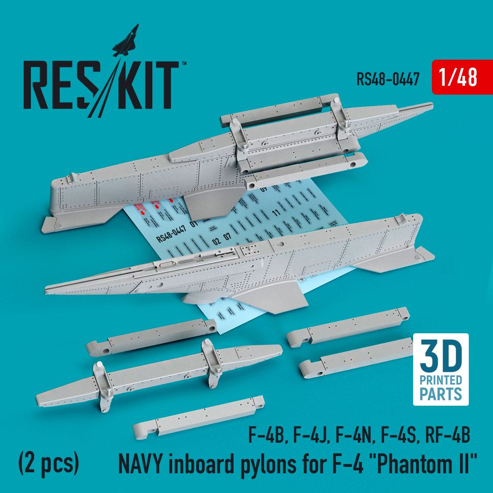 1:48 NAVY inboard pylons for McDonnell F-4 Phantom (2 pcs) (F-4B, F-4J, F-4N, F-4S, RF-4B)