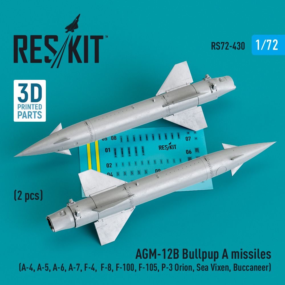 1:72 AGM-12B Bullpup A missiles (2 pcs) (A-4, A-5, Grumman A-6, A-7, F-4, F-8, F-100, F-105, P-3 Orion, Sea Vixen, Buccaneer)