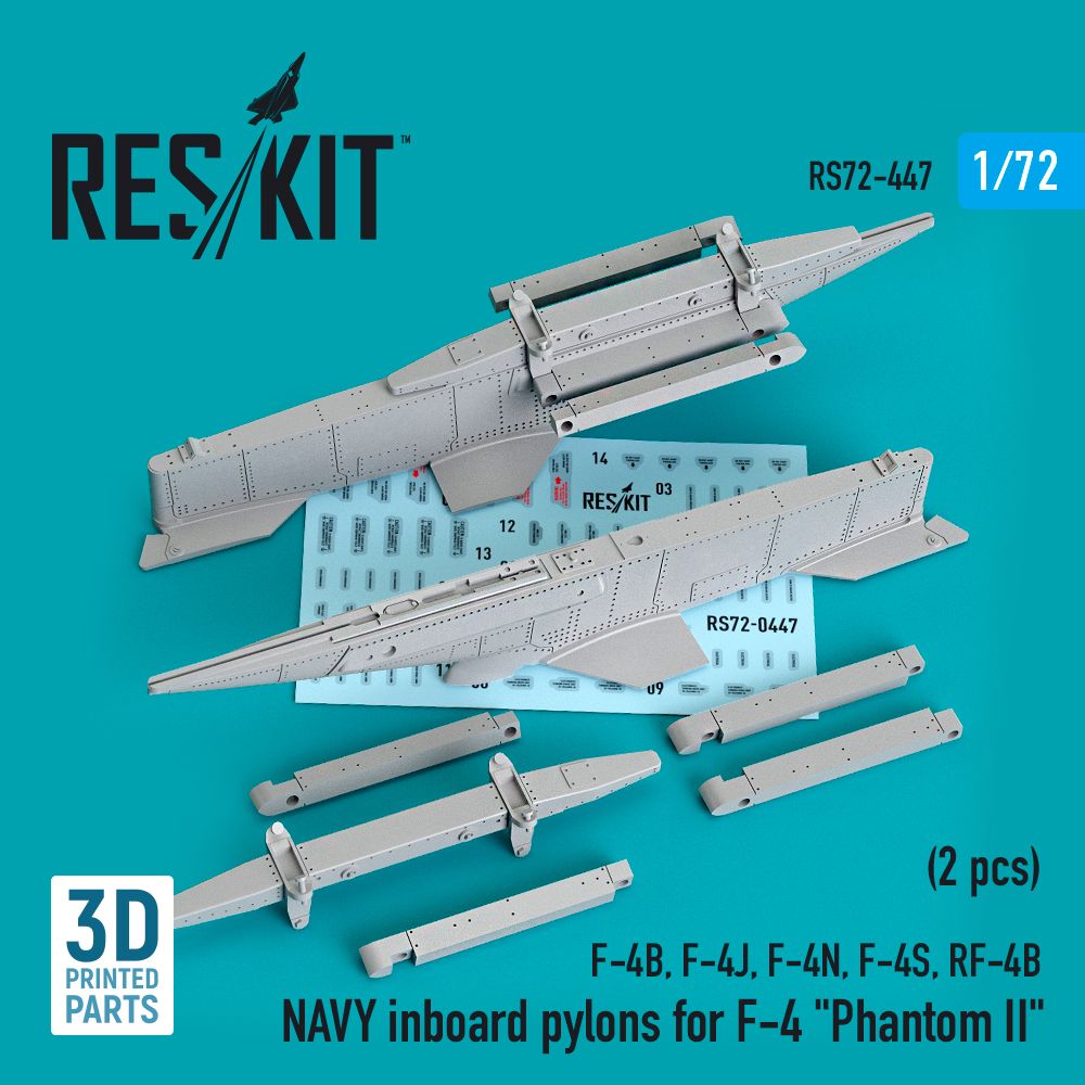 1:72 NAVY inboard pylons for McDonnell F-4 Phantom (2 pcs) (F-4B, F-4J, F-4N, F-4S, RF-4B)