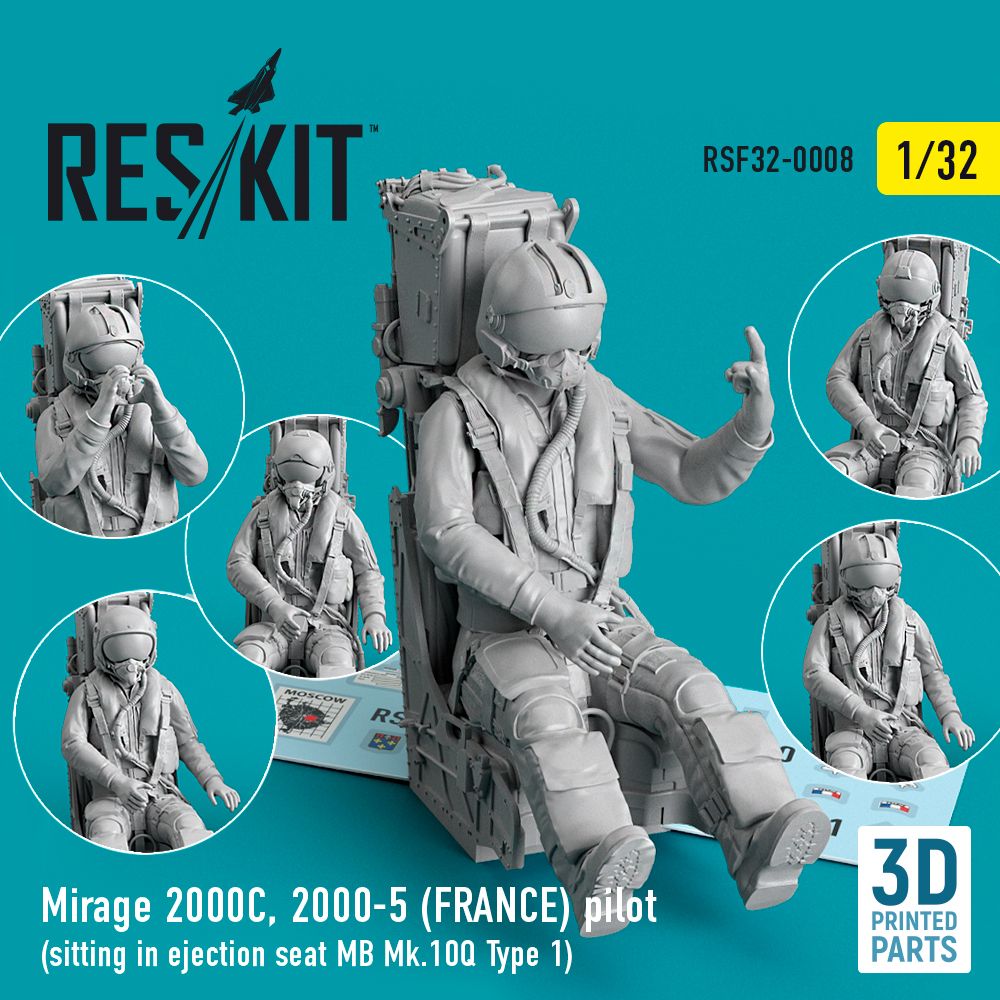 1:32 Dassault-Mirage 2000C, 2000-5 (FRANCE) pilot sitting in ejection seat MB Mk.10Q (Type 1)