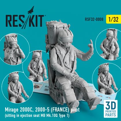 1:32 Dassault-Mirage 2000C, 2000-5 (FRANCE) pilot sitting in ejection seat MB Mk.10Q (Type 1)