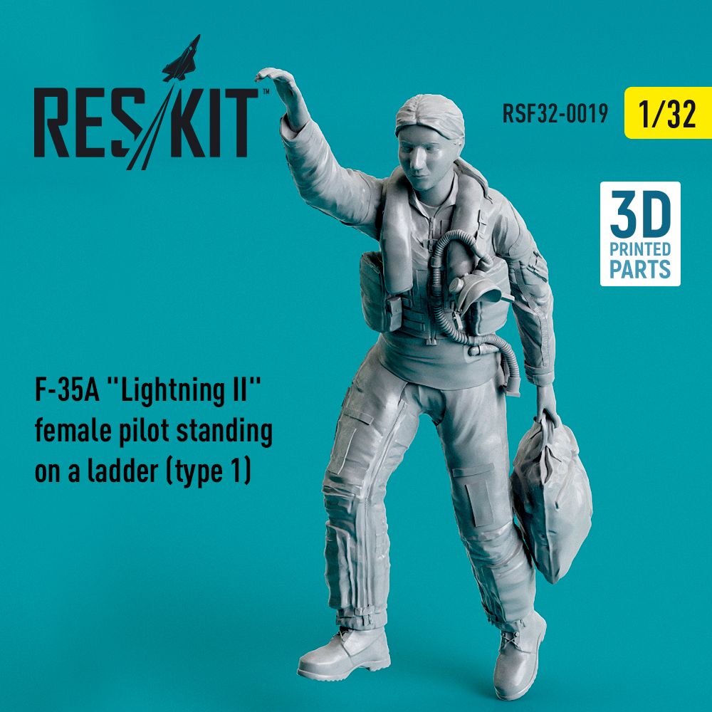 1:32 F-35A Lightning II female pilot standing on a ladder (type 1)