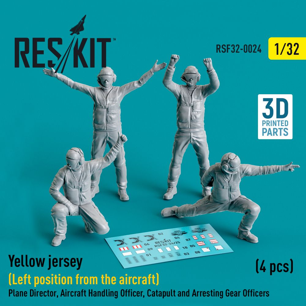 1:32 Yellow jersey (Left position from the aircraft) Plane Director, Aircraft Handling Officer, Catapult and Arresting Gear Officers (4 pcs)
