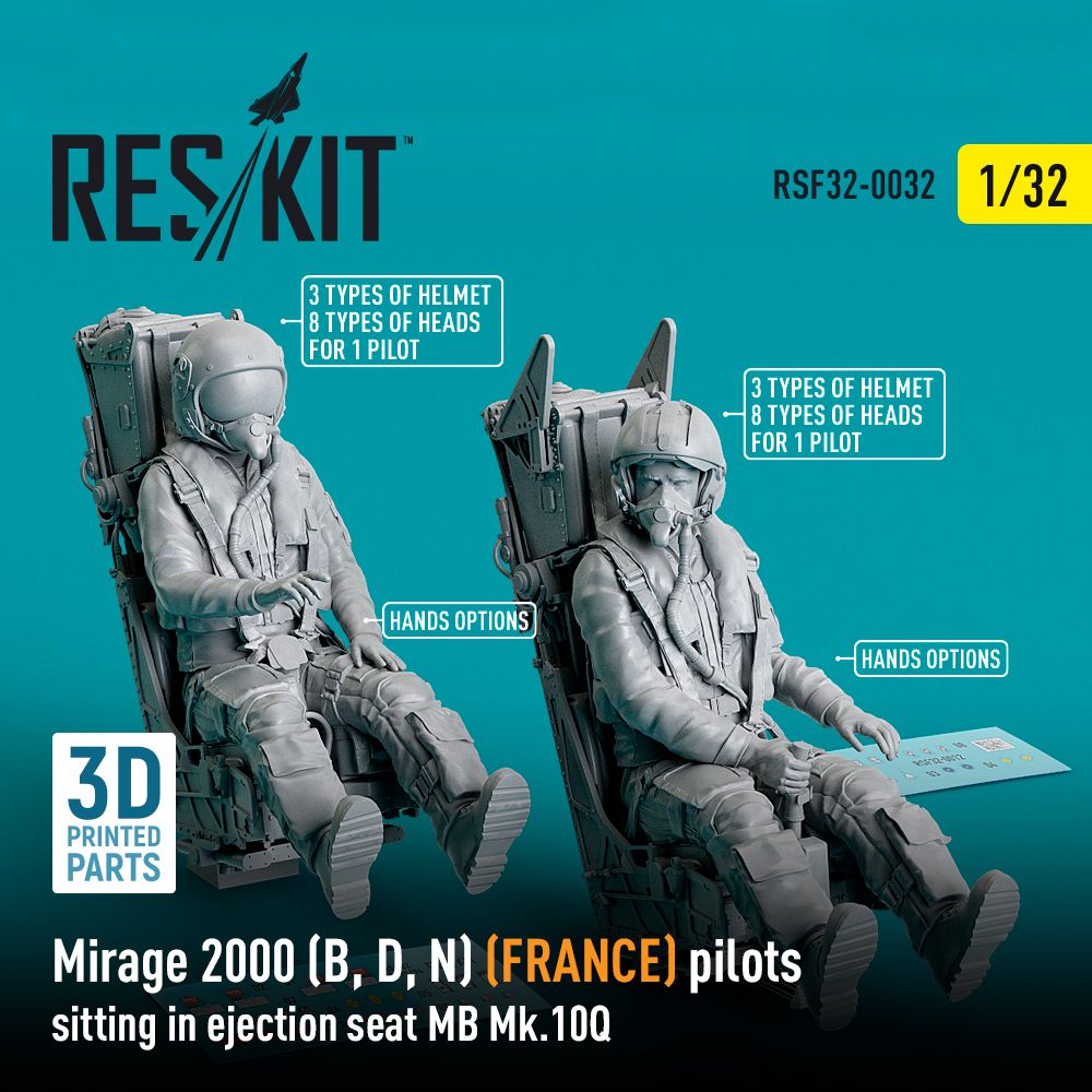 1:32 Mirage 2000B/2000D/2000N (FRANCE) pilots sitting in ejection seat MB Mk.10Q (2 pcs)