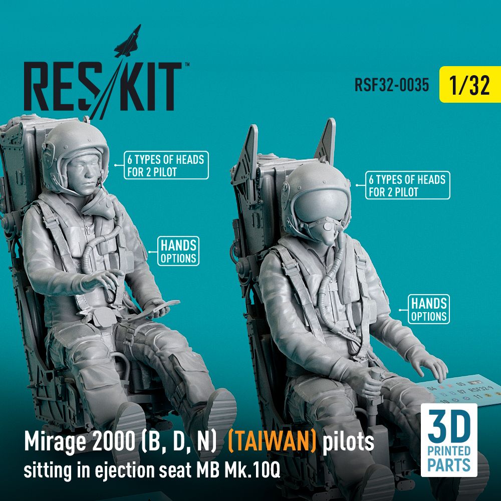 1:48 Mirage 2000B/2000D/2000N (TAIWAN) pilots sitting in ejection seat MB Mk.10Q (2 pcs)