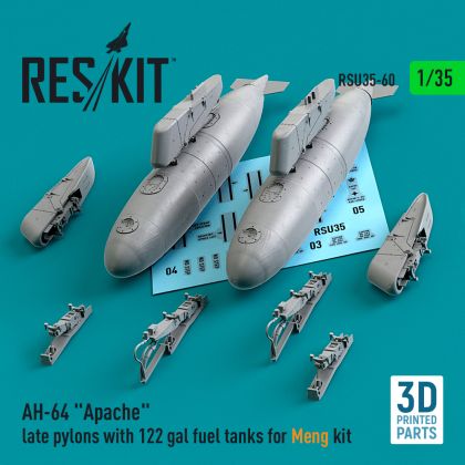 1:35 AH-64 Apache late pylons with 122 gal fuel tanks