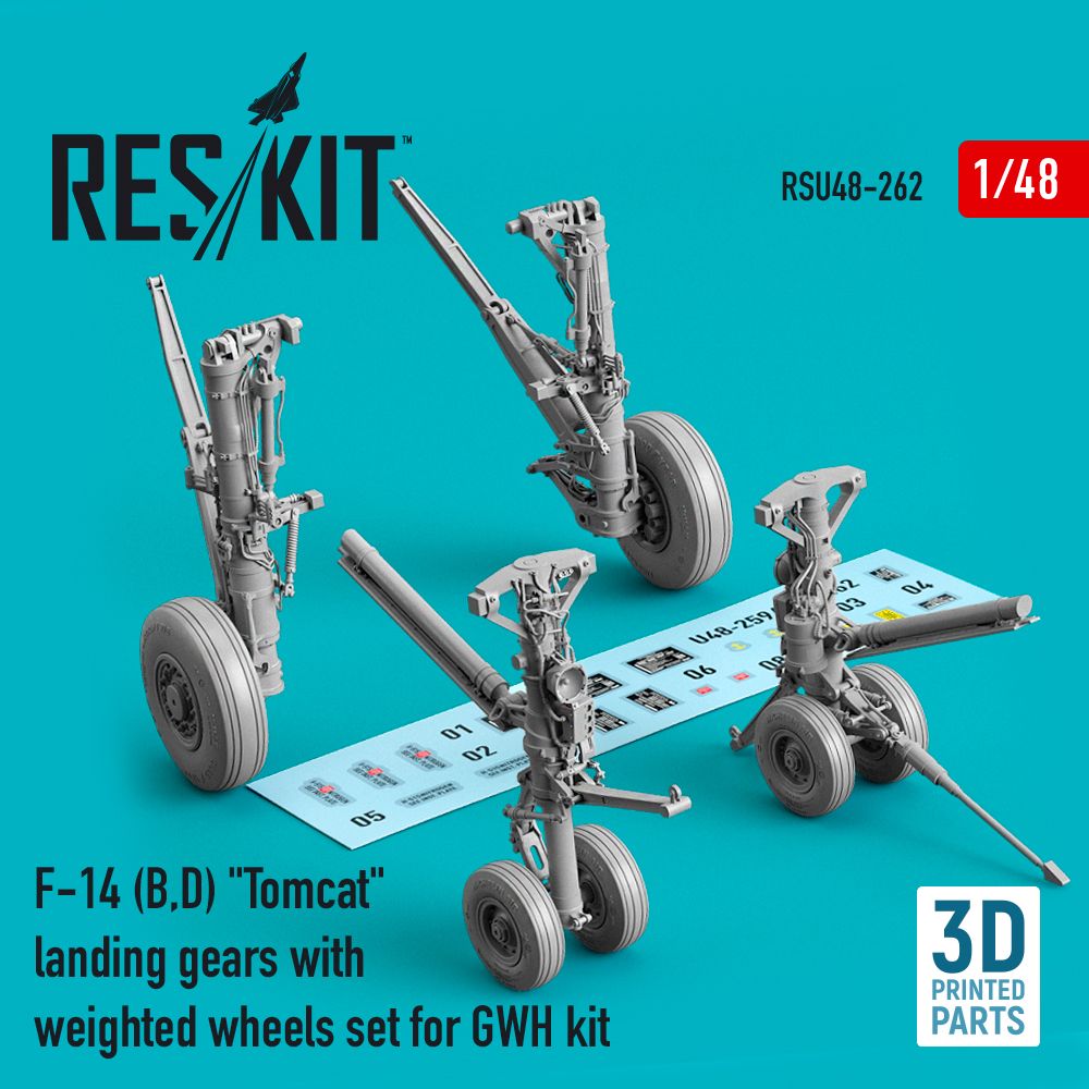 1:48 F-14B/F-14D) Tomcat landing gears with weighted wheels set