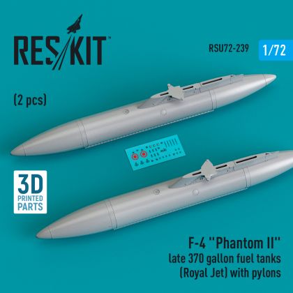 1:72 F-4 Phantom II late 370 gallon fuel tanks (Royal Jet) with pylons (2 pcs)