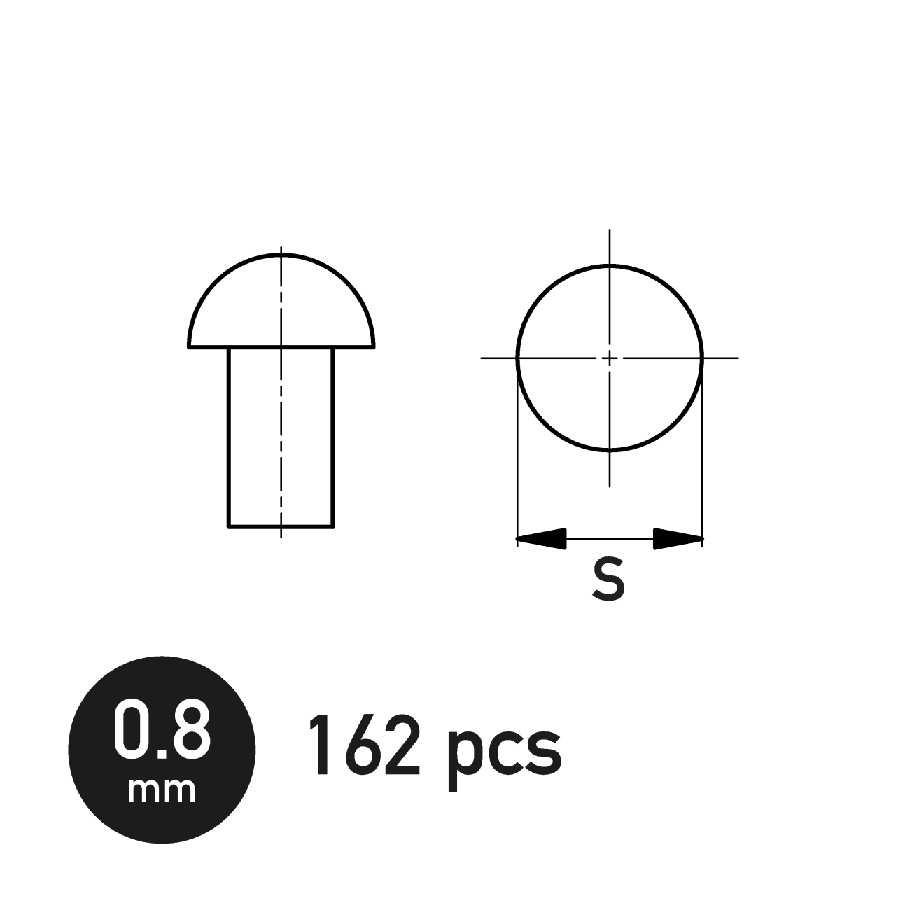 Spherical Rivet 0.8 mm