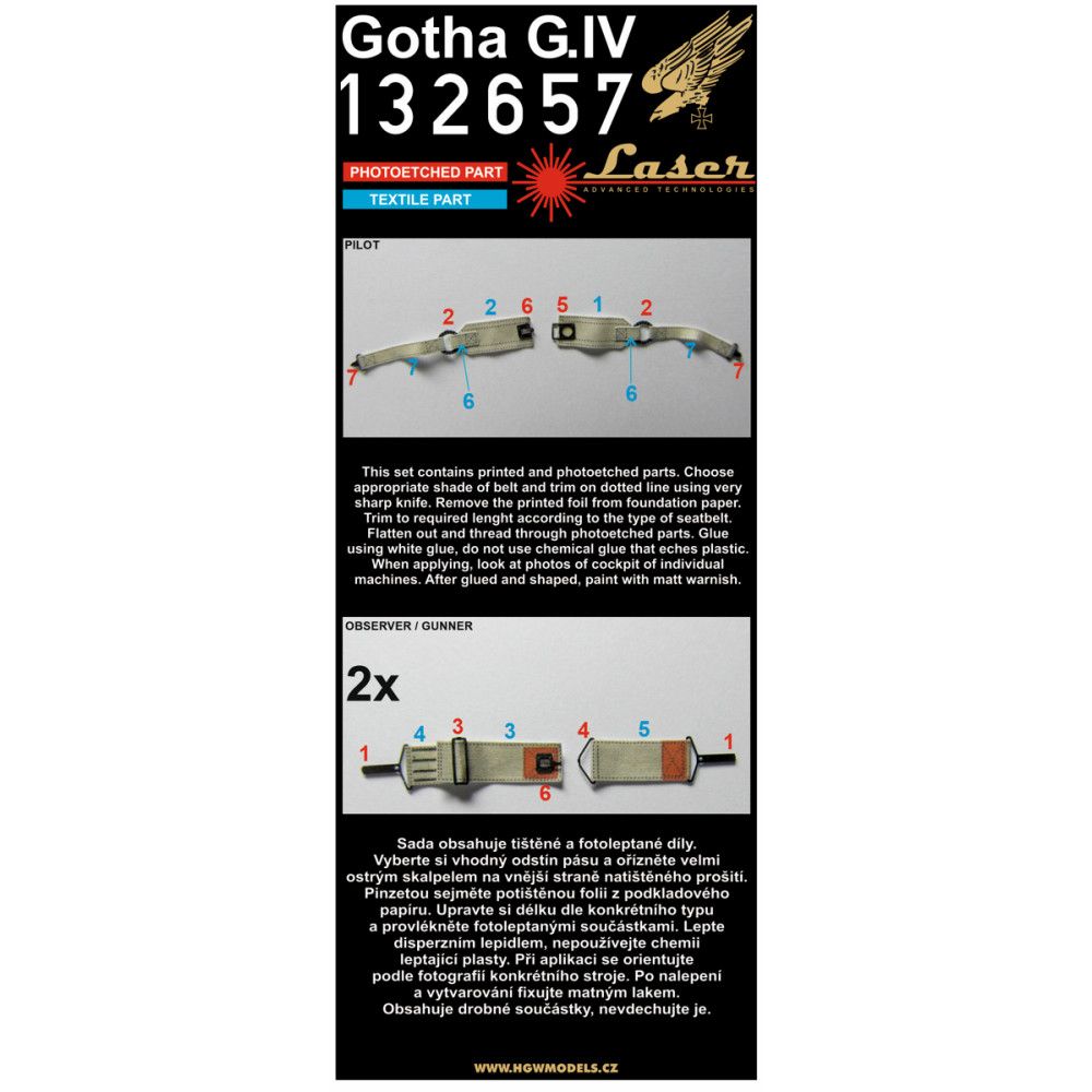 1:32 GOTHA G.IV - SEATBELTS
