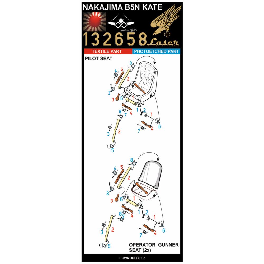 1:32 NAKAJIMA B5N2 KATE - SEATBELTS