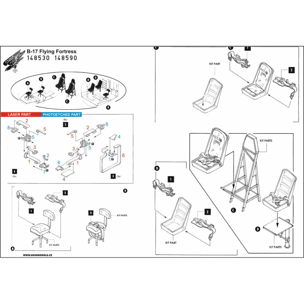 1:48 B-17 (WHITE) - SEATBELTS