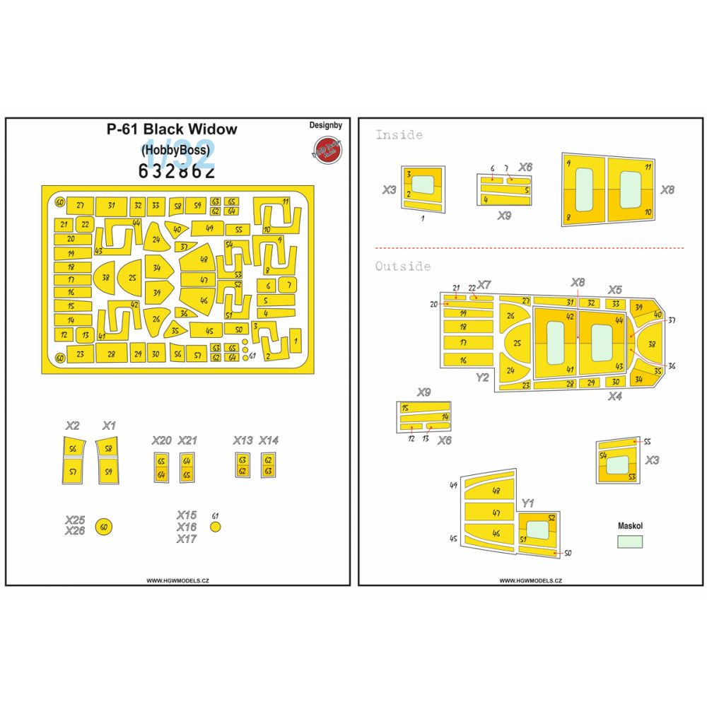 1:32 P-61 BLACK WIDOW - MASKS
