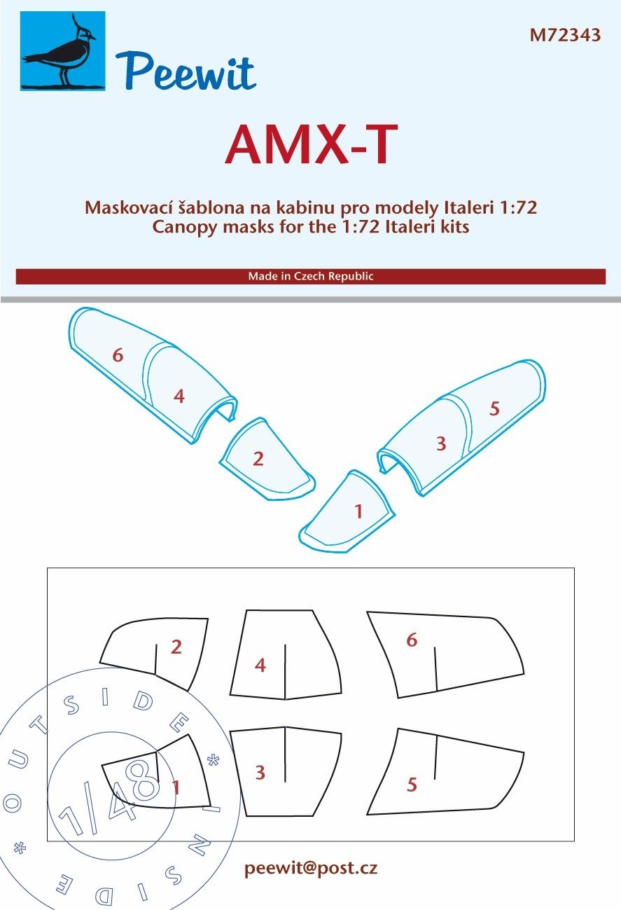 1:72 AMX-T Ghibli canopy frame paint mask