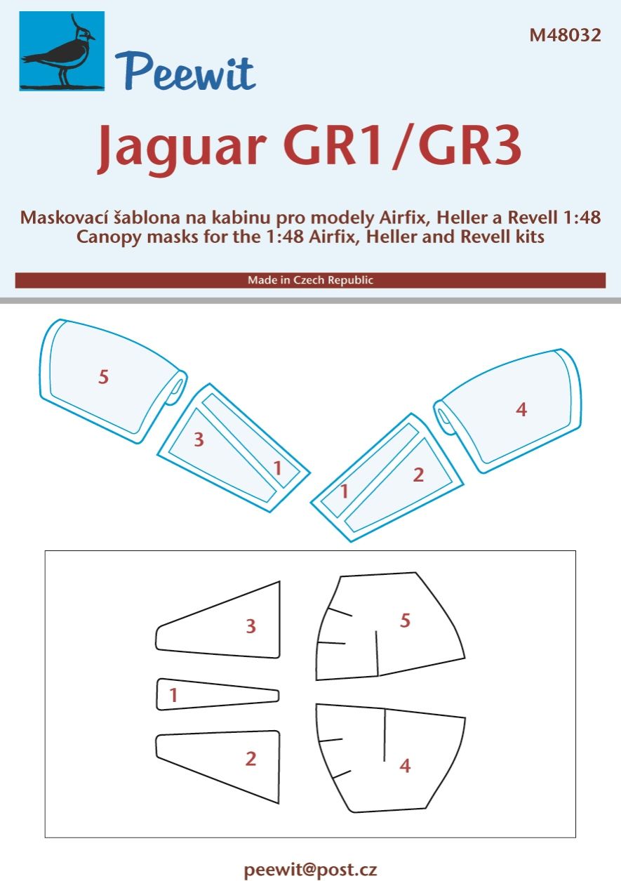 1:48 Sepecat Jaguar GR.1/GR.3 canopy frame paint mask