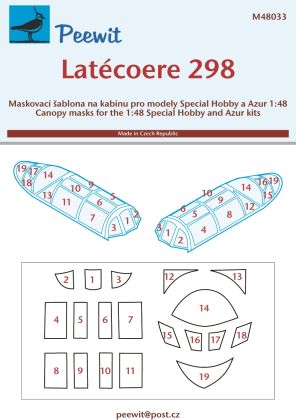 1:48 Latecoere 298 canopy frame paint mask