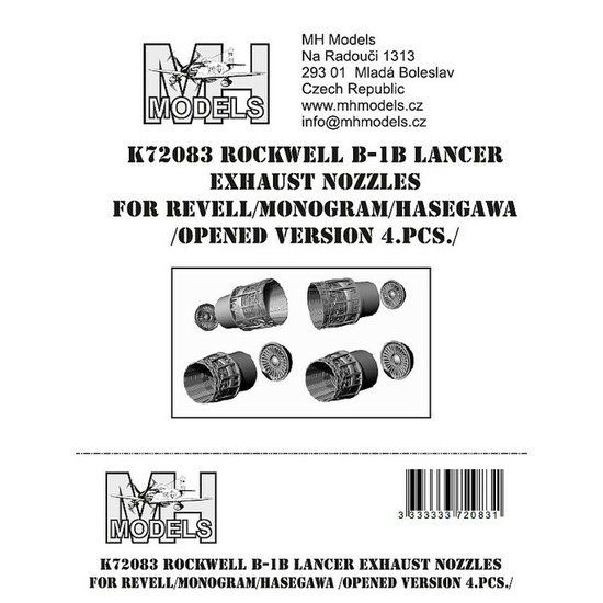 1:72 Rockwell B-1B Lancer exhaust nozzles (conersion 4pcs) /REV,MNG,HSG