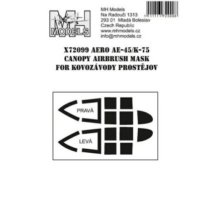 1:72 Aero Ae-45/K-75 canopy airbrush mask /KVP