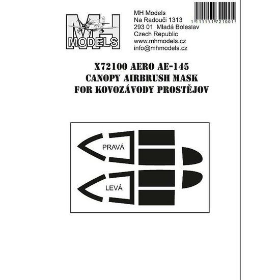 1:72 Aero Ae-145 canopy airbrush mask /KVP