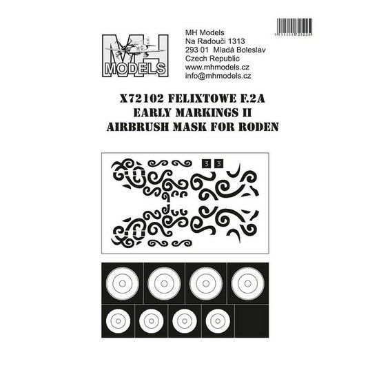 1:72 Felixtowe F.2A Early Markings II airbrush mask /ROD