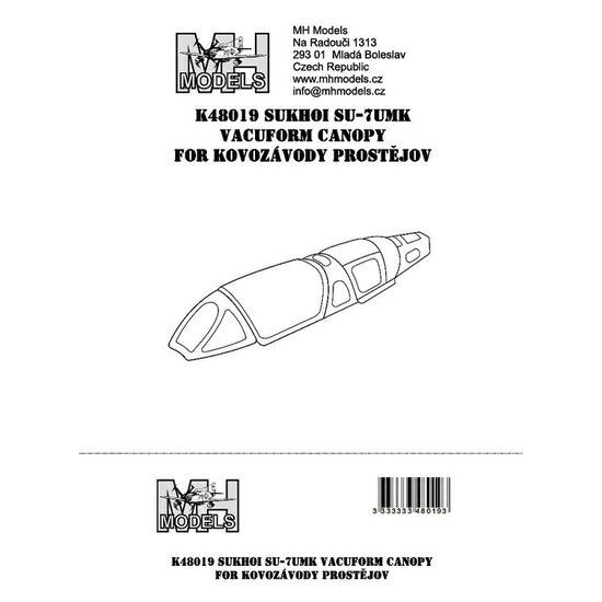 1:48 Sukhoi Su-7UMK Vacuform canopy for Kovozávody Prostějov