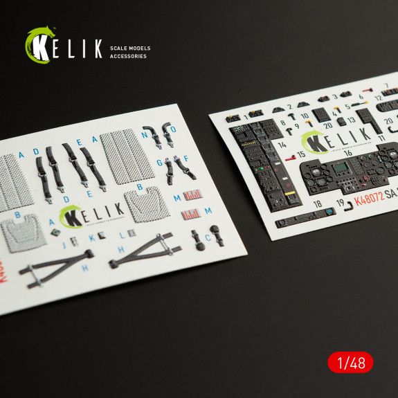 1:48 DAUPHIN II SA.365F / AS.565SA INTERIOR 3D DECALS FOR KITTY HAWK / ZIMIMODEL KIT