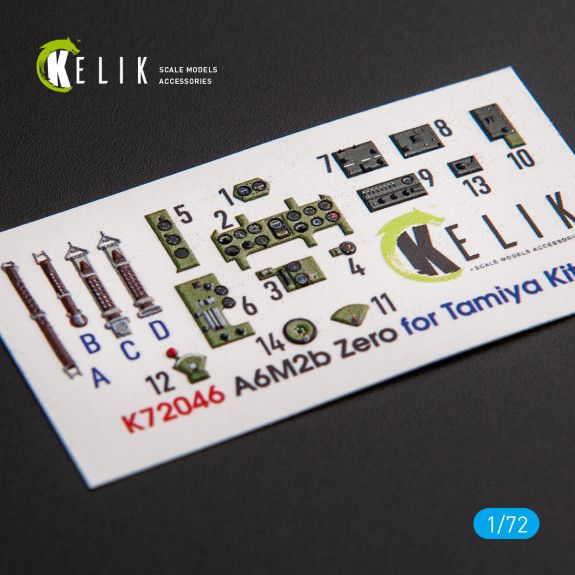 1:72 A6M2B ZERO - INTERIOR 3D DECALS FOR TAMIYA KIT