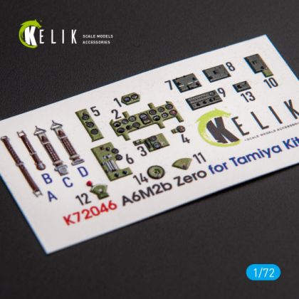 1:72 A6M2B ZERO - INTERIOR 3D DECALS FOR TAMIYA KIT