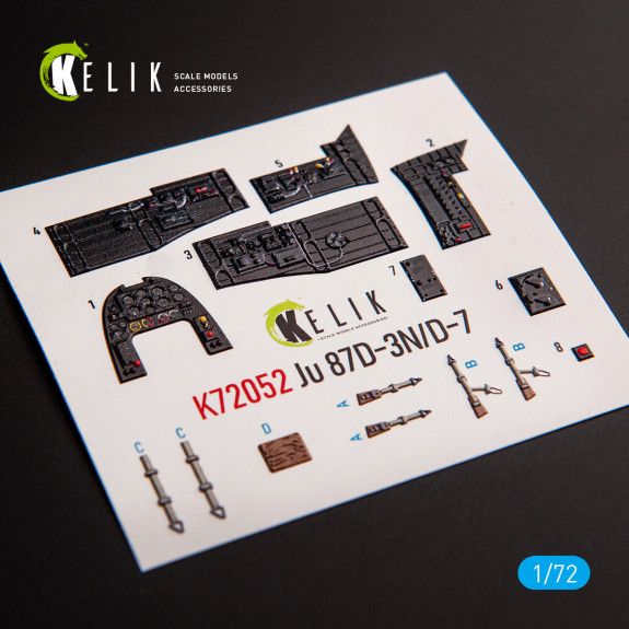 1:72 JUNKERS JU87D-3N/D-7 - INTERIOR 3D DECALS FOR FUJIMI/HOBBY 2000 KIT