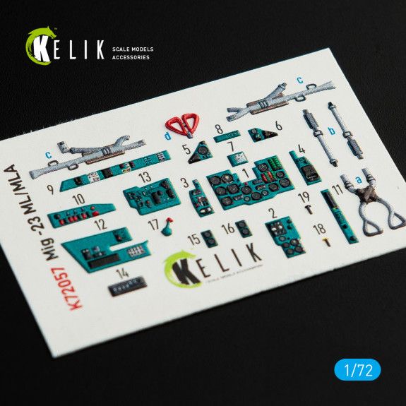 1:72 MIG-23 ML/MLA INTERIOR 3D DECALS FOR CLEARPROP KIT