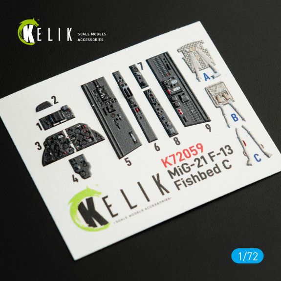 1:72 MIG-21 F-13 INTERIOR 3D DECALS FOR REVELL KIT